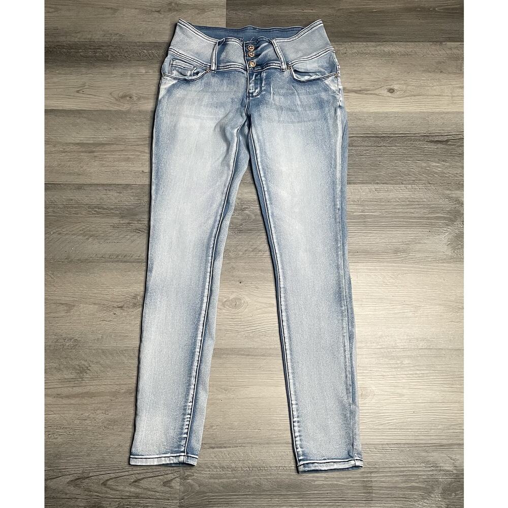 Tush Push Women’s Colombian Style Butt Lifting Jeans High-Rise Light Wash Size 9 - Picture 1 of 16